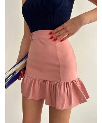 Altı fırfırlı etek pudra s24817