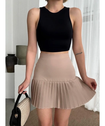 Altı pliseli mini etek