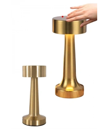 Altın Rengi Masa ve Gece Lambası Dokunmatik Şarjlı Masa Lambası