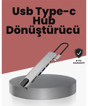 Alüminyum Gövdeli Type‑C HDMI & Ethernet Adaptör – Tak & Çalıştır