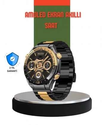 Amoled Ekran Akıllı Saat Bluetooth 5.1 Çağrı Destekli 3 Bileklikli