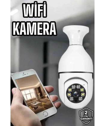Ampul Görünümlü Güvenlik Kamerası Duylu Wifi Kamerası Dönebilen