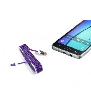 Android Örgü Şeklinde Renkli Çelik Şarj Data Kablosu - Mor
