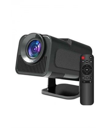 Android Projeksiyon Siyah Taşınabilir Sinema Projektörü 4k 1080p Ev Sineması Bluetooth