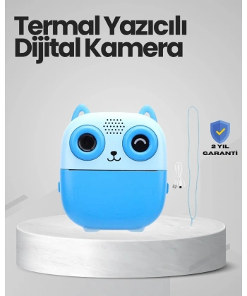Anında Baskı Yapabilen Çocuk Fotoğraf Makinesi Hafıza Kart Destekli