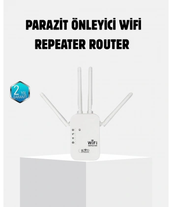 Antenli WiFi Repeater 300m2 Kapsama Alanı WPA3 Güvenlikli
