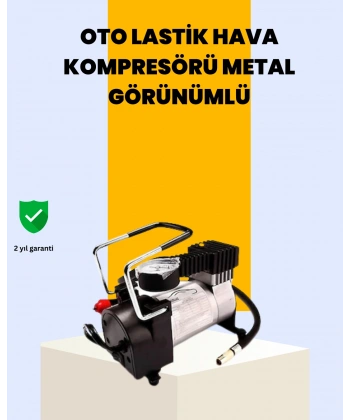 Araç Çakmak Girişli Metal Hava Kompresörü 10A Güçlü Motor
