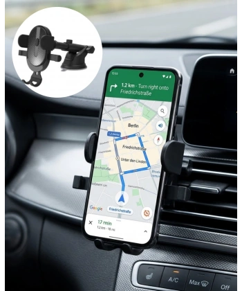 Araç Havalandırma Telefon Tutucu 360 Derece Döner Otomatik Kilitli Stand