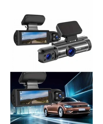 Araç İçi Full Hd Kamera Ön ve Arka Kameralı Ekranlı Araç Kamerası