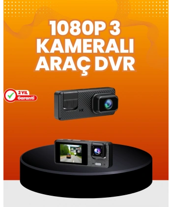 Araç İçi Güvenlik Kamerası | 3 Kanallı, 24 Saat Park Kaydı Destekli