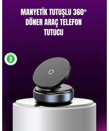 Araç İçi Manyetik Telefon Tutucu 360° Döner Vakumlu Stand