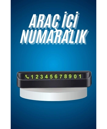 Araç İçi Numaratör Numaralık Oto Cam Kartı Fosforlu Numaratör