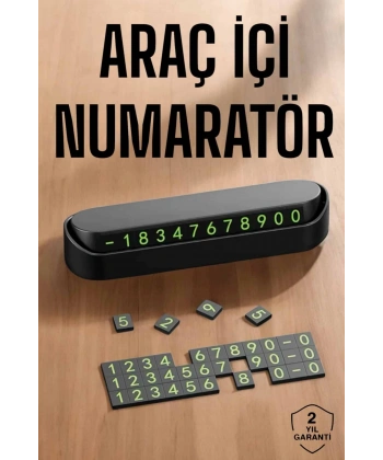 Araç İçi Numaratör Numaralık Torpido Üstü Açılır Kapanır Telefon Numarası Bırakma
