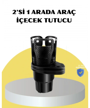 Araç İkili Bardak Tutucu Ayarlanabilir Genişlik 360° Döner Sistem