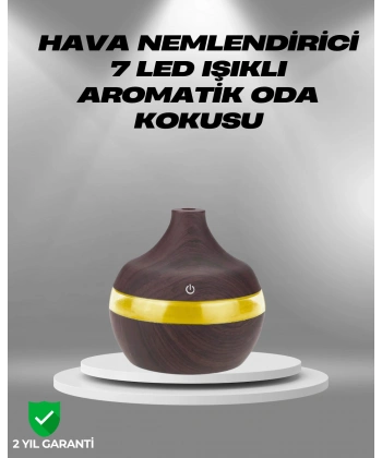Aromaterapi Uyumlu 300 ml LED Işıklı Oda Kokusu Difüzörü
