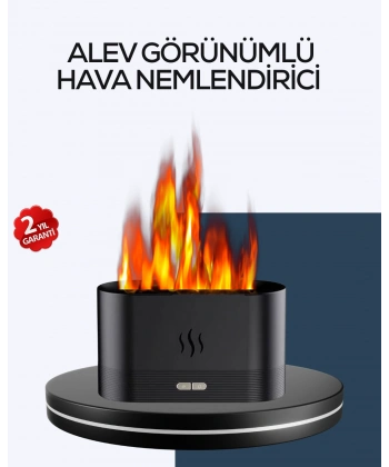 Aromatik Oda Kokusu Difüzörü Alev Tasarımlı LED Işıklı Nemlendirici
