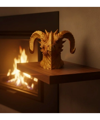 Asil Tasarım Gold–Red Ejderha Heykeli Hediyelik Fantastik Dekor