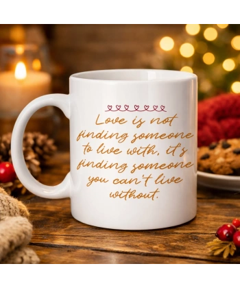 Aşk Dolu Mesajlı Porselen Kupa Model 39 – “Love Is Not Finding Someone…” Yazılı Romantik Kahve Kupası Sevgiliye Özel Hediye