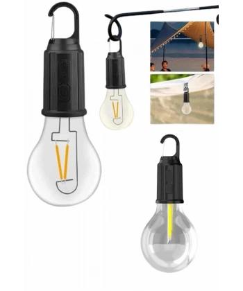 Askılı Kırılmaz Led Işık Kamp Bahçe Lambası Taşınabilir Led Ampul Şarjlı