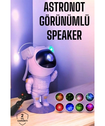 Astronot Bluetooth Hoparlör Gökyüzü Projektör Gece Lambası