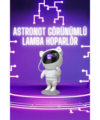 Astronot Şeklinde Bluetooth Hoparlör Gökyüzü Kumandalı Aydınlatma Lamba