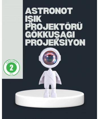 Astronot Tasarımlı Gün Batımı Efektli Şarjlı LED Lamba