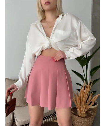 Atlas belden Pileli etek s24930