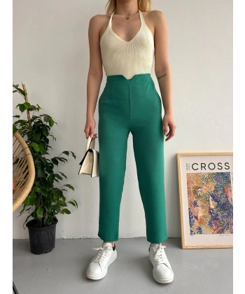 Atlas fletolu pantolon petrol yeşili