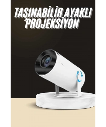 Ayaklı Projeksiyon Taşınabilir Mini Projektör Sinema Projektörü Android