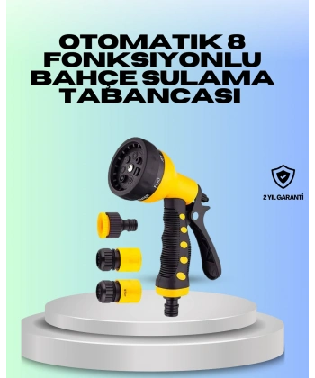 Ayarlanabilir Basınçlı 8 Modlu Bahçe Sulama Tabancası Hortum Aparatı