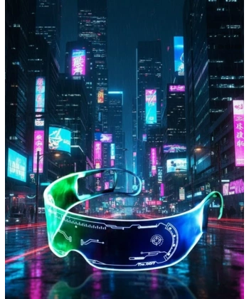 Aydınlatmalı LED Parti Gözlüğü Çok Renkli Modlu Cyberpunk Tasarım