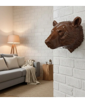 Ayı Başı Duvar Dekoru Modern Asılabilir Heykel 25x19 cm