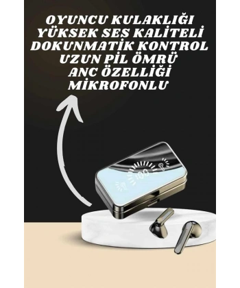 Aynalı Bluetooth Kulaklık ve 7 Kordonlu Akıllı Saat Dijital Göstergeli Uzun Pil Ömrü