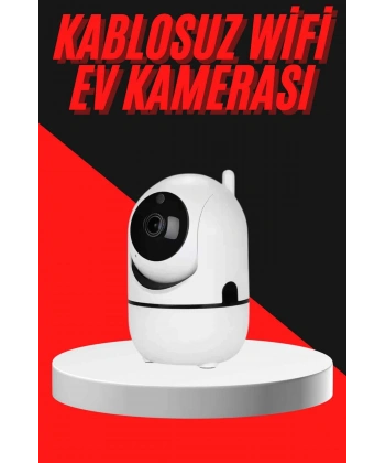 Baby Kamera Kablosuz 720P Beyaz 360 Derece Wifi Kamera Full HD 1080p