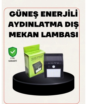 Bahçe ve Veranda İçin Güneş Paneli ile Otomatik Şarj Olan LED Duvar Lambası