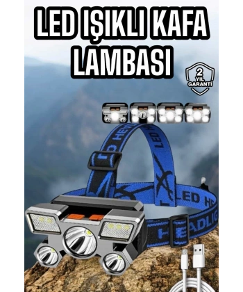 Balıkçı Kafa Lambası Led Işık 4 Farklı Mod Esnek ve Ayarlanabilir
