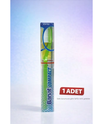 Banat Compact Kutulu Diş Fırçası 1 Adet Orta Sert Koruyucu Kapaklı