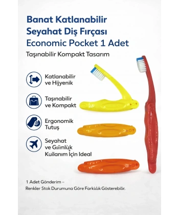 Banat Katlanabilir Seyahat Diş Fırçası Economic Pocket 1 Adet Taşınabilir Kompakt Tasarım