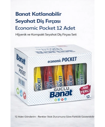 Banat Katlanabilir Seyahat Diş Fırçası Economic Pocket 12 Adet Taşınabilir Kompakt Tasarım