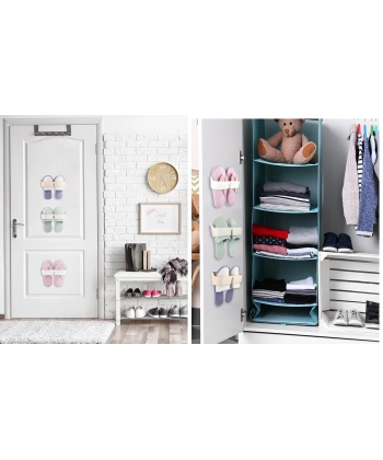 Banyo Terlik Tutucu - Kapı Arkası Pratik Raf - Terlik Tutucu Beyaz