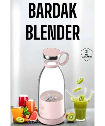 Bardak Blender Smoothie Meyve Sıkacağı Şarjlı Cam Taşınabilir