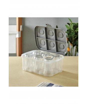 Bardak Taşıma Kutusu Şeffaf - 6 Bardak Kapasiteli Piknik Kutusu