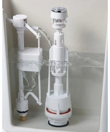 Basmalı Klozet Rezervuar İç Mekanizması Ayarlanabilir Su Seviyeli Tahliye Sistemi