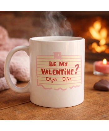 Be My Valentine Porselen Kupa – Model 8 Sevgiliye Özel Romantik Tasarım