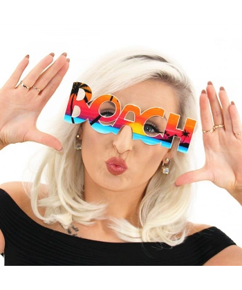 Beach Yazılı Parti Gözlüğü Yaza Merhaba Hawaii Show Gözlüğü 19x6 cm