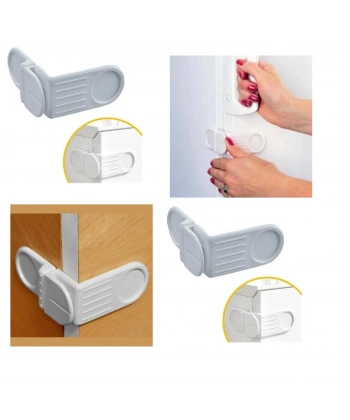 Bebek Çocuk Güvenlik Çekmece ve Dolap İçin Kendiliğinde Yapışkanlı Vidasız Köşe Kapak Kilidi
