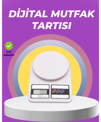 Beyaz Plastik Dijital Mutfak Tartısı – 24x16.8x1.5cm