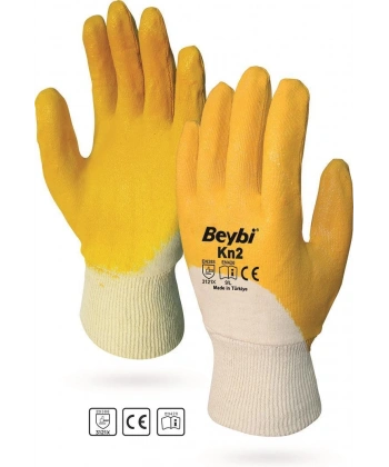 Beybi KN2 No:9 Sarı Nitril Pamuk Eldiven