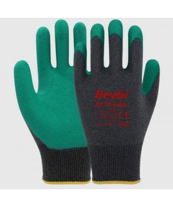 Beybi PL17 Flex Likralı İpten Örme Lateks Eldiven NO:9 Yeşil