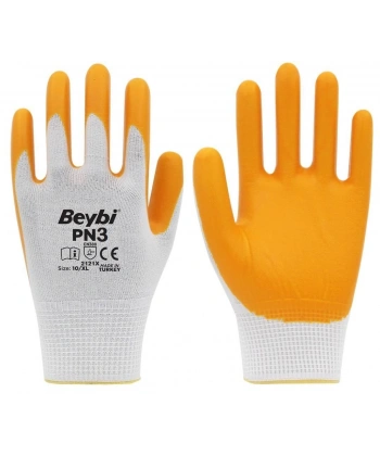 Beybi PN3 Nitril Sarı İş Eldiveni No:9 1 Çift